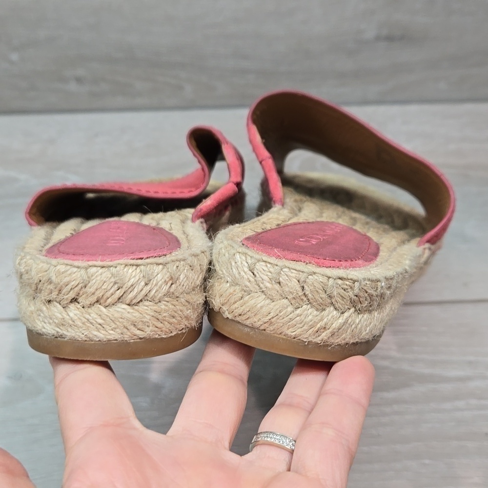 Coach Women Espadrille Leather Sandals shoes flats sz 8B - Picture 6 of 13